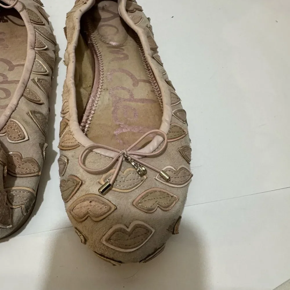 Sam Edelman pale pink Suede kisses ballet flats size 7.5